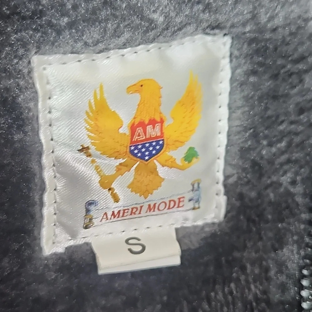 Ameri Mode Faux Leather Biker USA Jacket Size Sma… - image 11